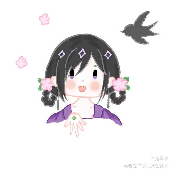 落花人独立，微雨燕双飞_原创绘画作品