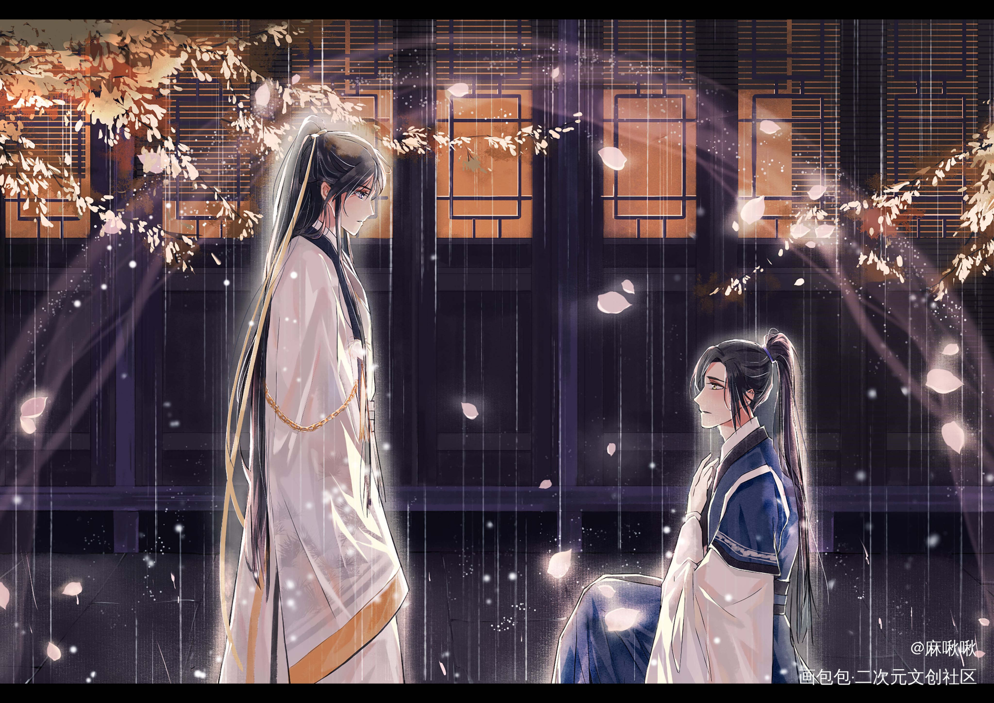 二哈与他的白猫师尊_二哈和他的白猫师尊墨燃楚晚宁绘画作品