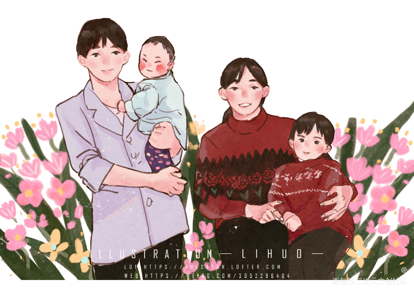 母亲节快乐_平涂我要上首推插画原创绘画作品