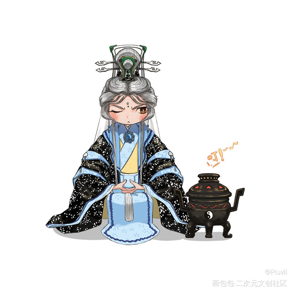 给亲友的_霹雳布袋戏鷇音子头像绘画作品