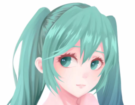 快速涂一只miku_绘画作品