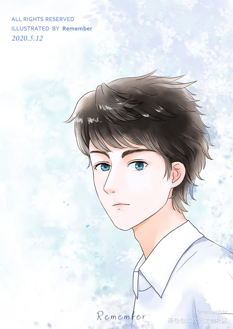 少年_厚涂平涂日系求点评求配文我要上首推头像插画原创绘画作品