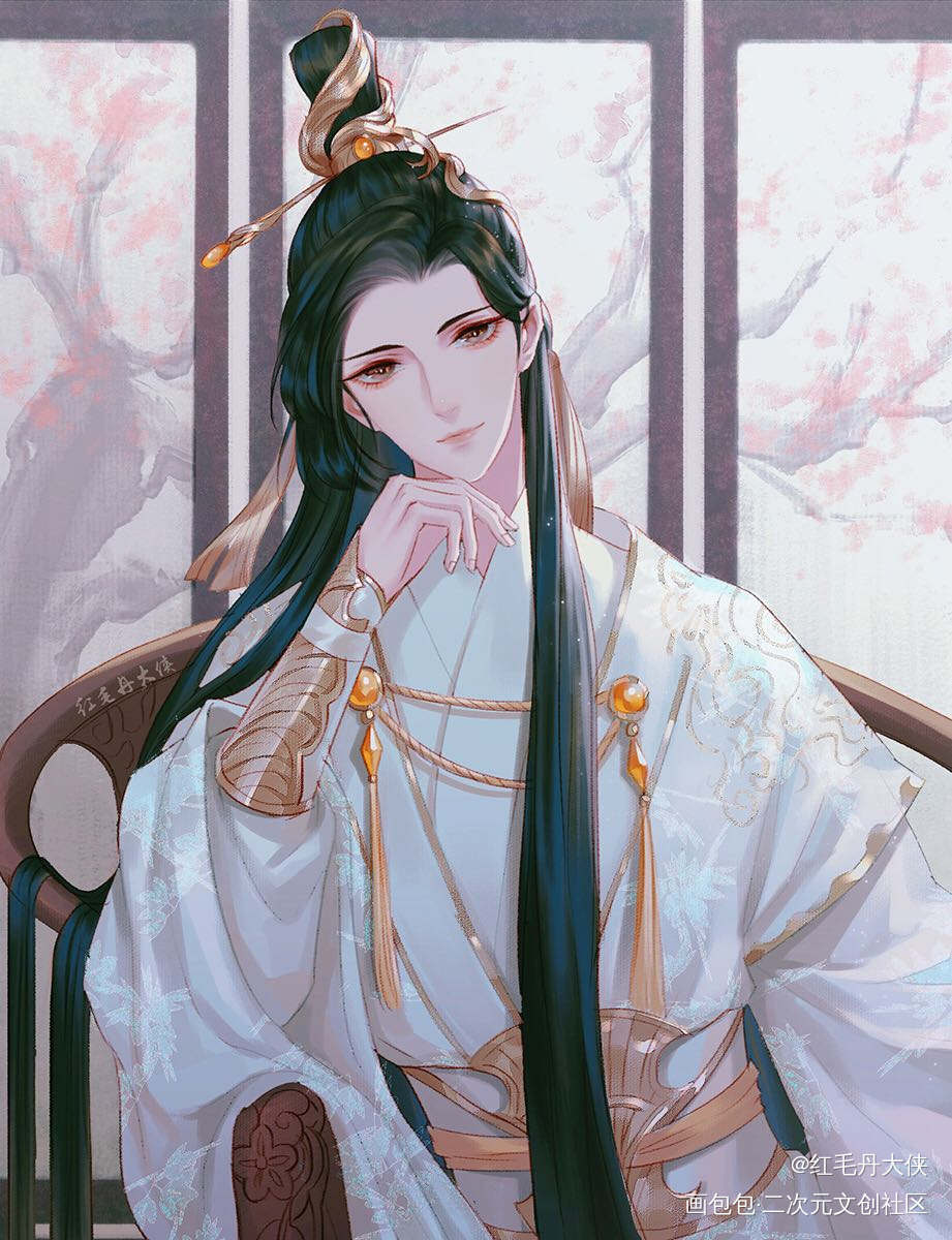 六爻，严争鸣_六爻严争鸣厚涂平涂日系头像插画绘画作品
