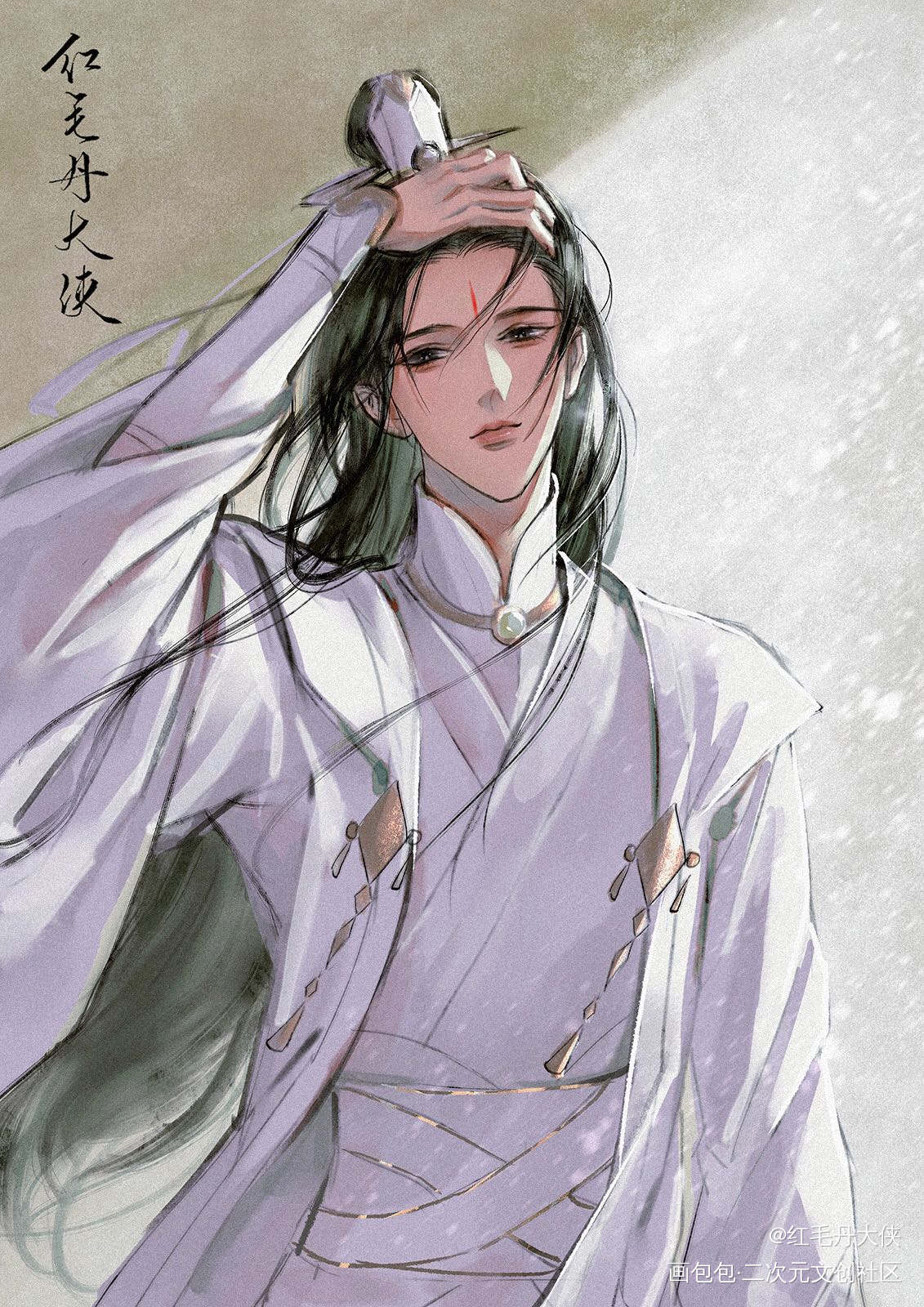 六爻，严争鸣_六爻严争鸣厚涂平涂日系头像插画绘画作品