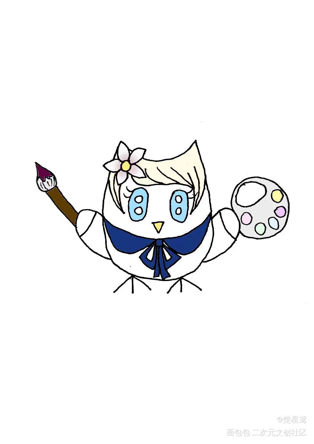 自己的猫头鹰设_原创绘画作品