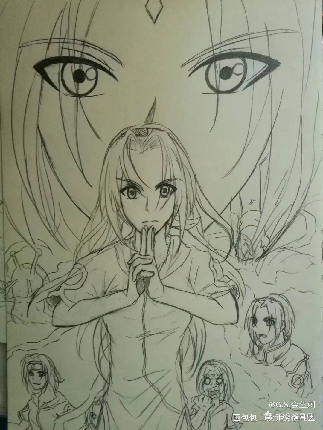 火影忍者•第七班_火影忍者手绘绘画作品