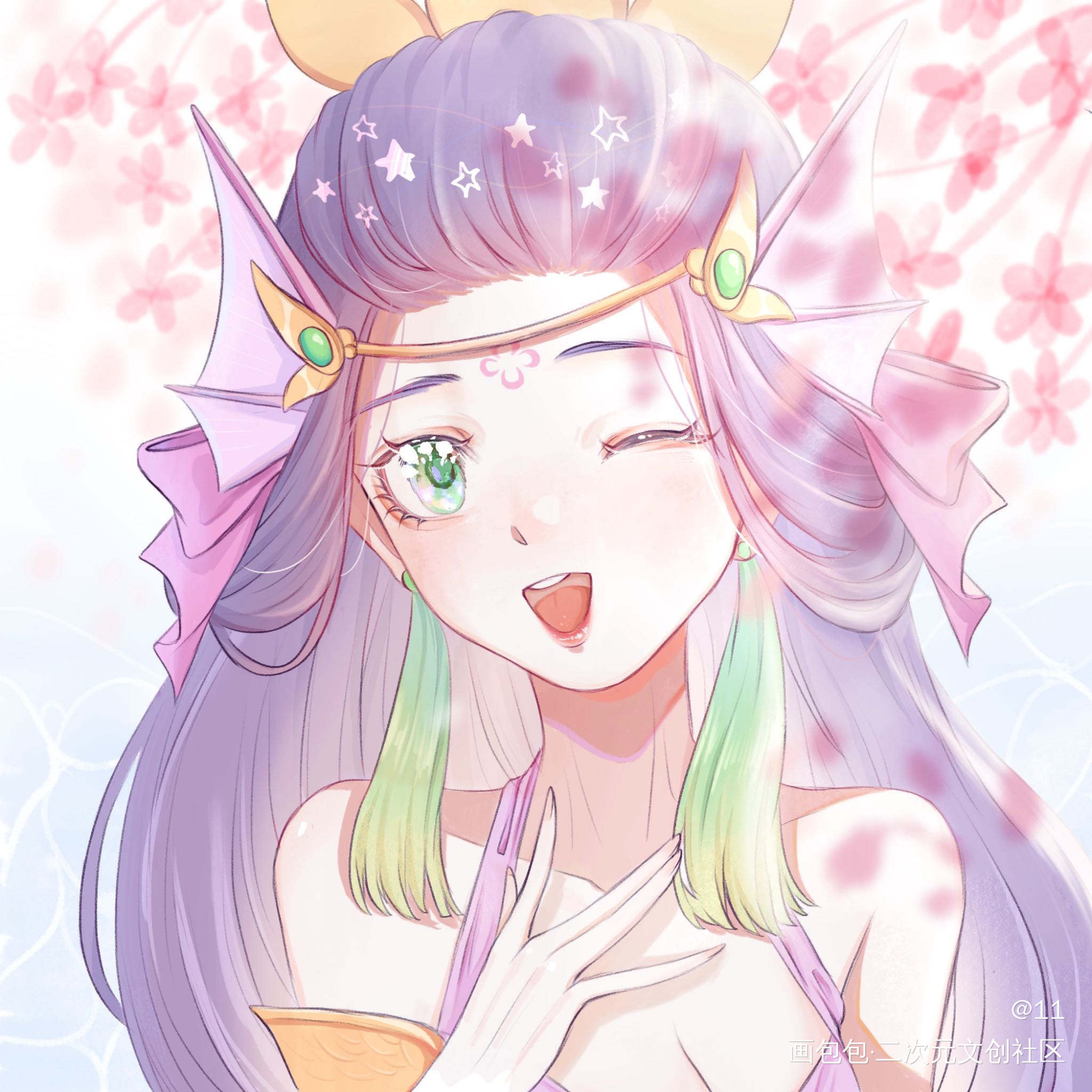 都是摸鱼_弹丸论破佐伊罪木蜜柑七海千秋娜美平涂日系头像lol，英雄联盟弹丸论破2绘画作品