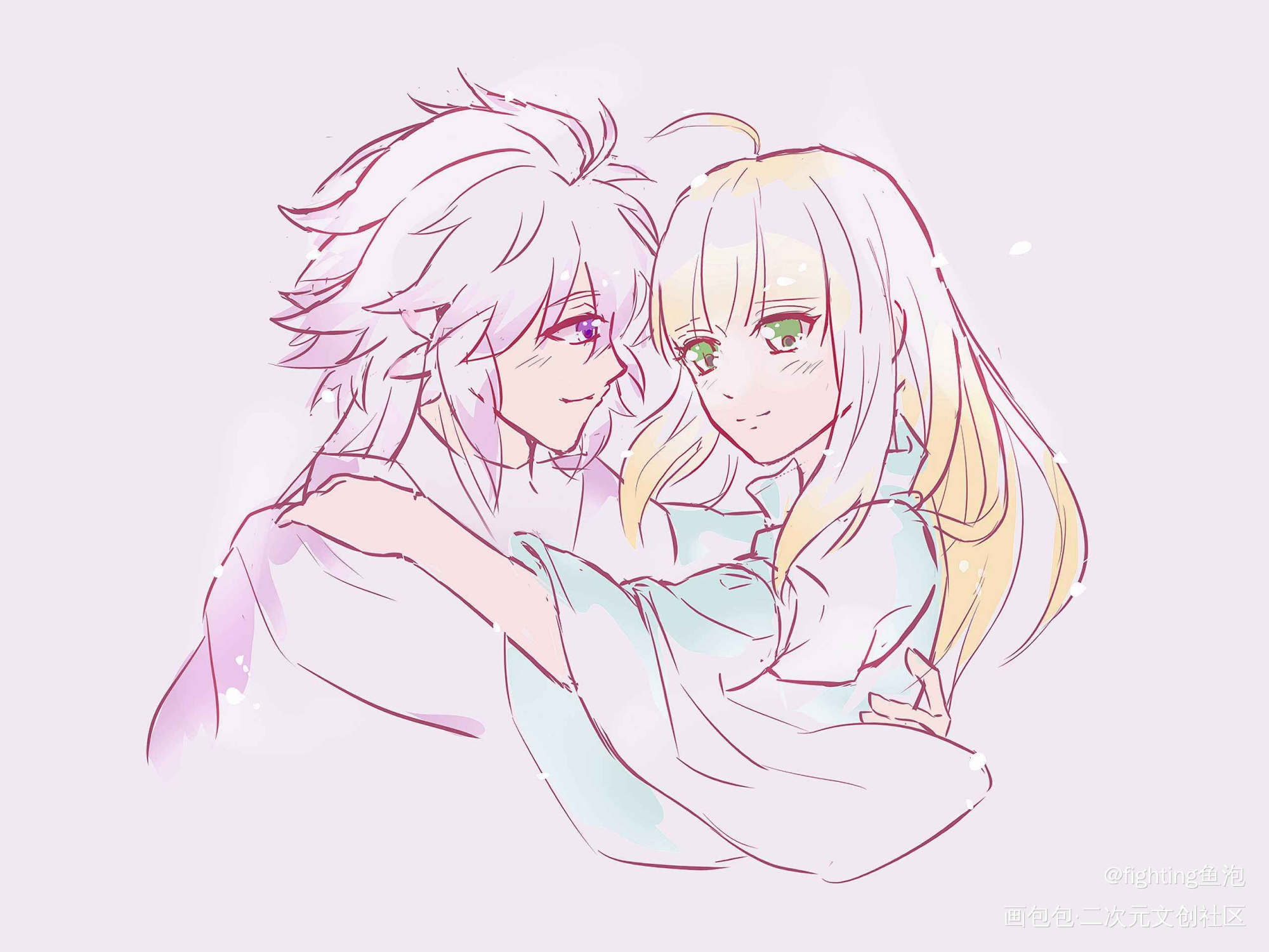 花之魔术师和他的小女孩_阿尔托莉雅·潘德拉贡梅林日系fate绘画作品