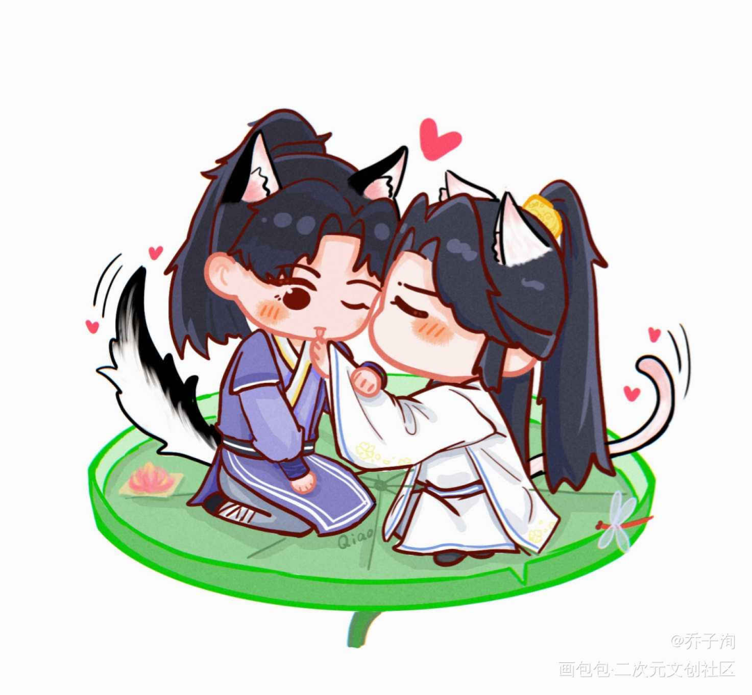 亲亲！_二哈和他的白猫师尊燃晚墨燃楚晚宁Q版头像绘画作品