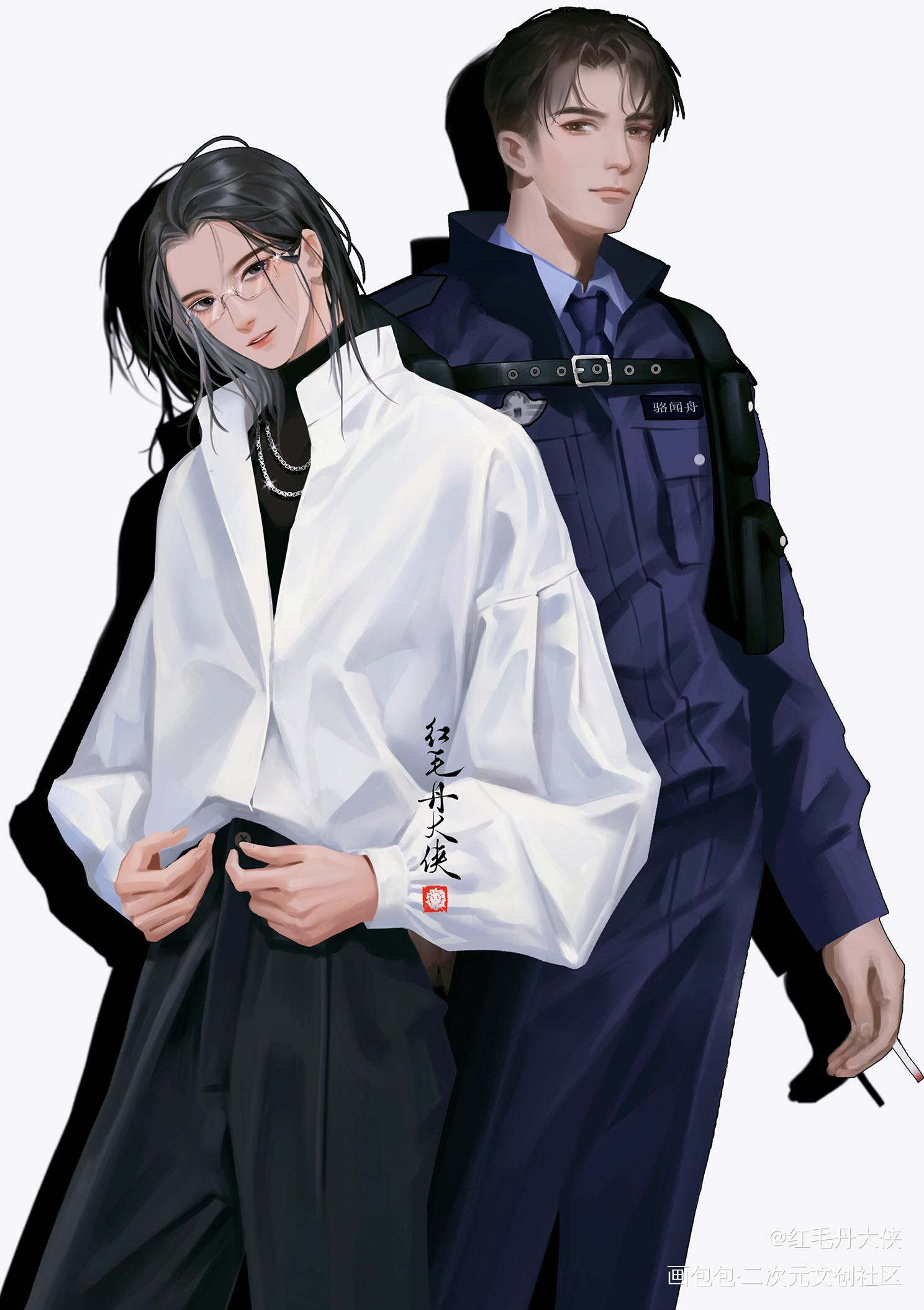 默读，舟渡_默读舟渡费渡骆闻舟立绘厚涂头像绘画作品