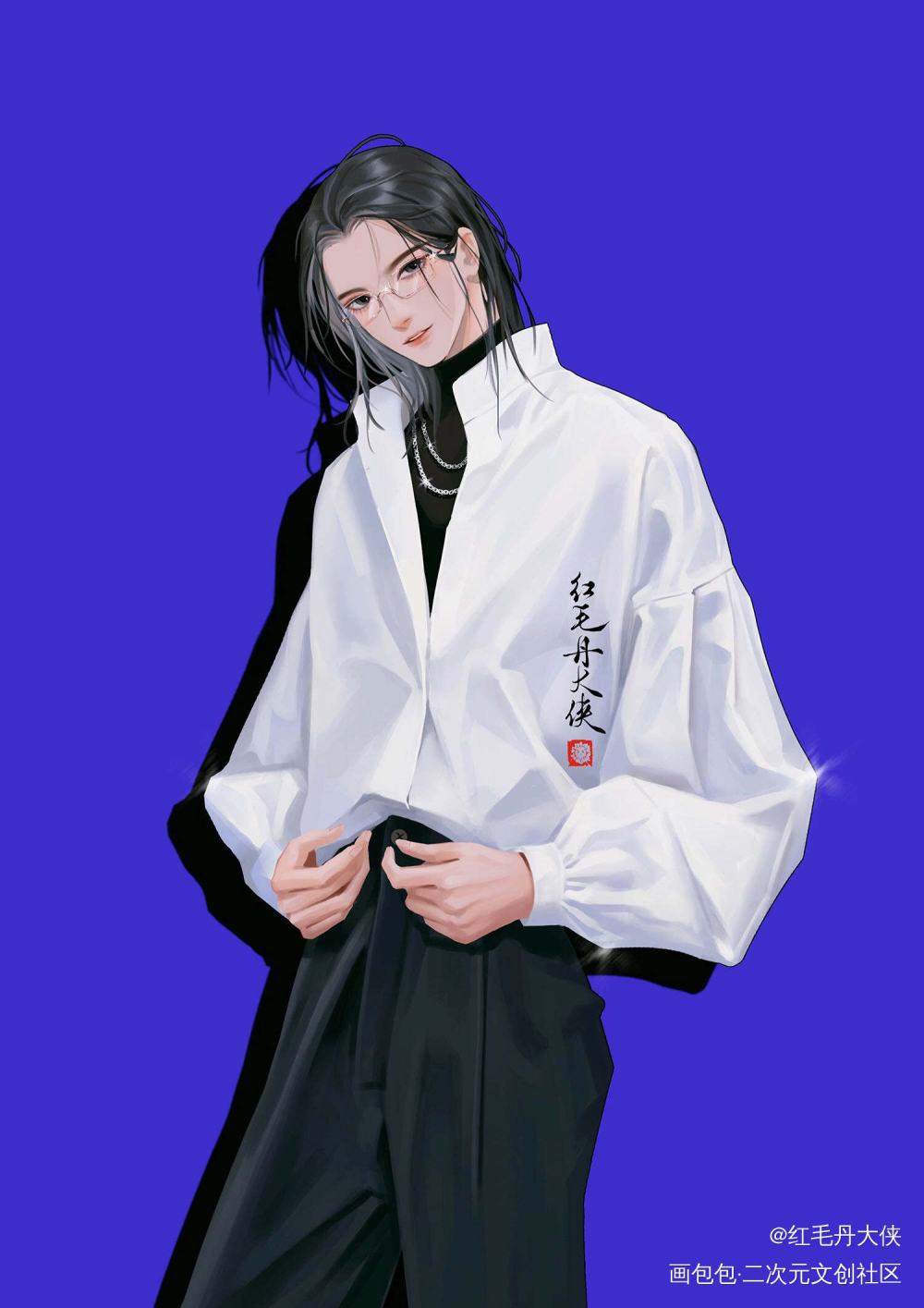 默读，舟渡_默读舟渡费渡骆闻舟立绘厚涂头像绘画作品