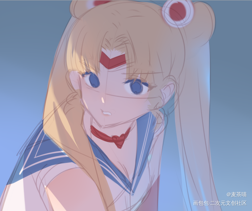 美战_美少女战士月野兔厚涂我要上首推头像插画绘画作品