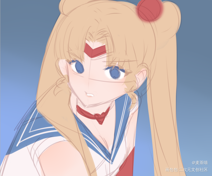 美战_美少女战士月野兔厚涂我要上首推头像插画绘画作品
