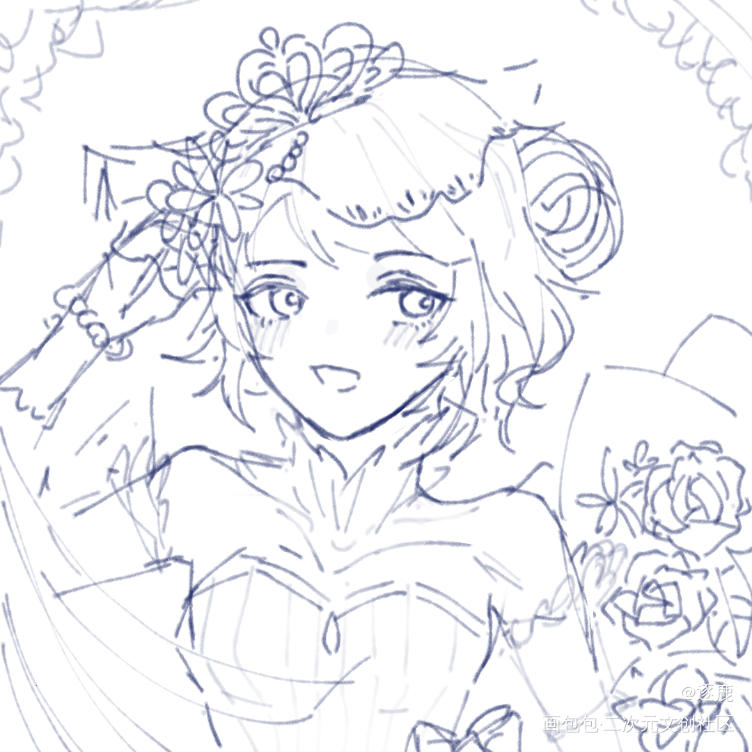 花嫁小乔_王者荣耀小乔头像绘画作品
