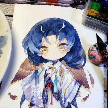 最近画的食物语水彩q版_食物语孟婆汤三鲜脱骨鱼子推燕龙井虾仁佛跳墙