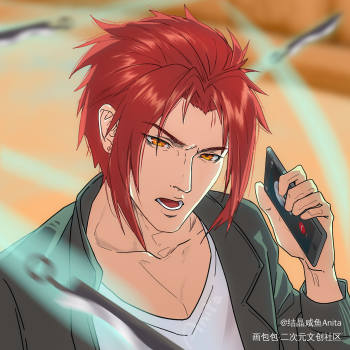 可爱亮亮_一人之下贾正亮平涂头像绘画作品