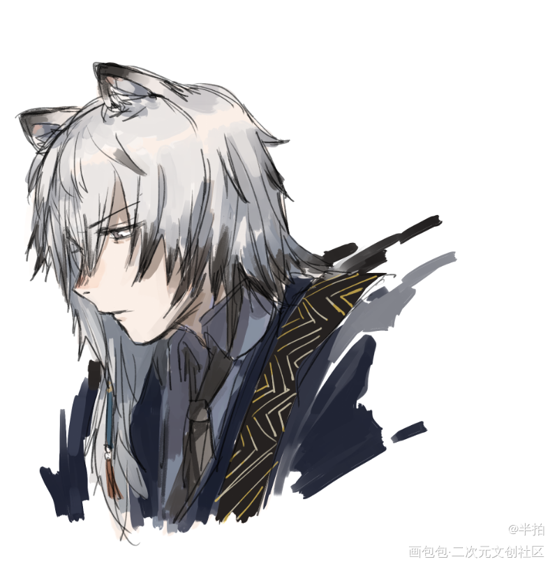 银老板的草稿_明日方舟银灰日系头像绘画作品