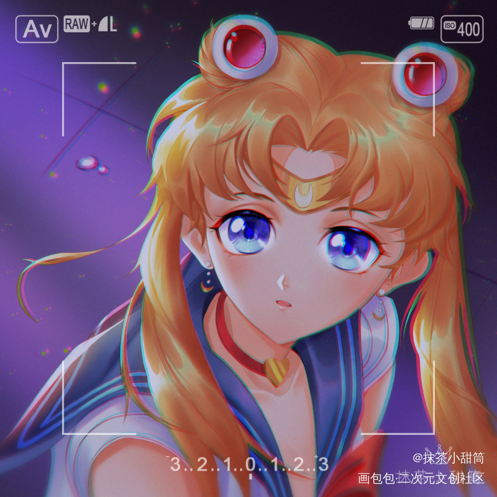 水兵月重绘挑战_美少女战士水兵月伪厚涂头像绘画作品
