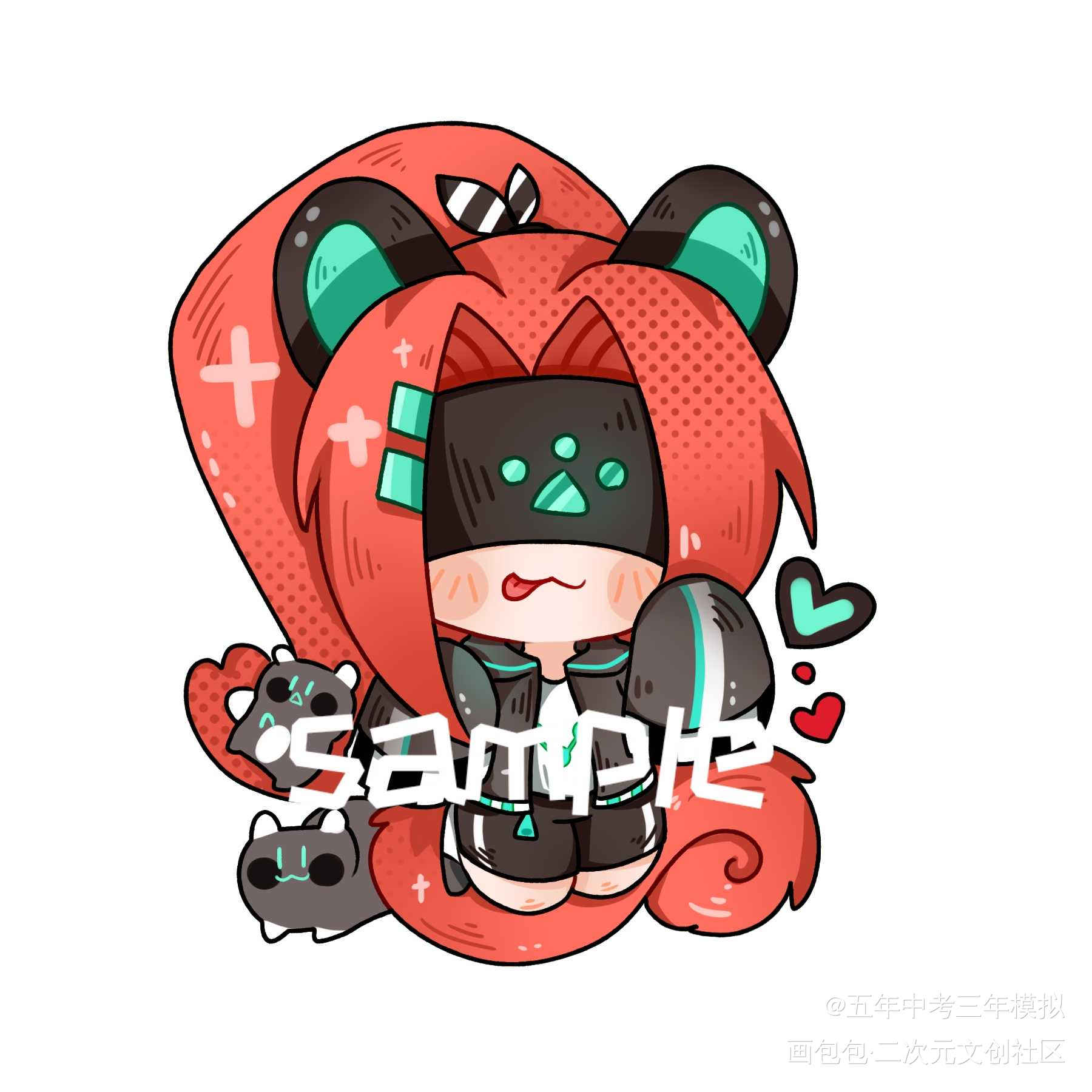 嘉小队_凹凸世界蒙特祖玛雷德嘉德罗斯Q版头像绘画作品
