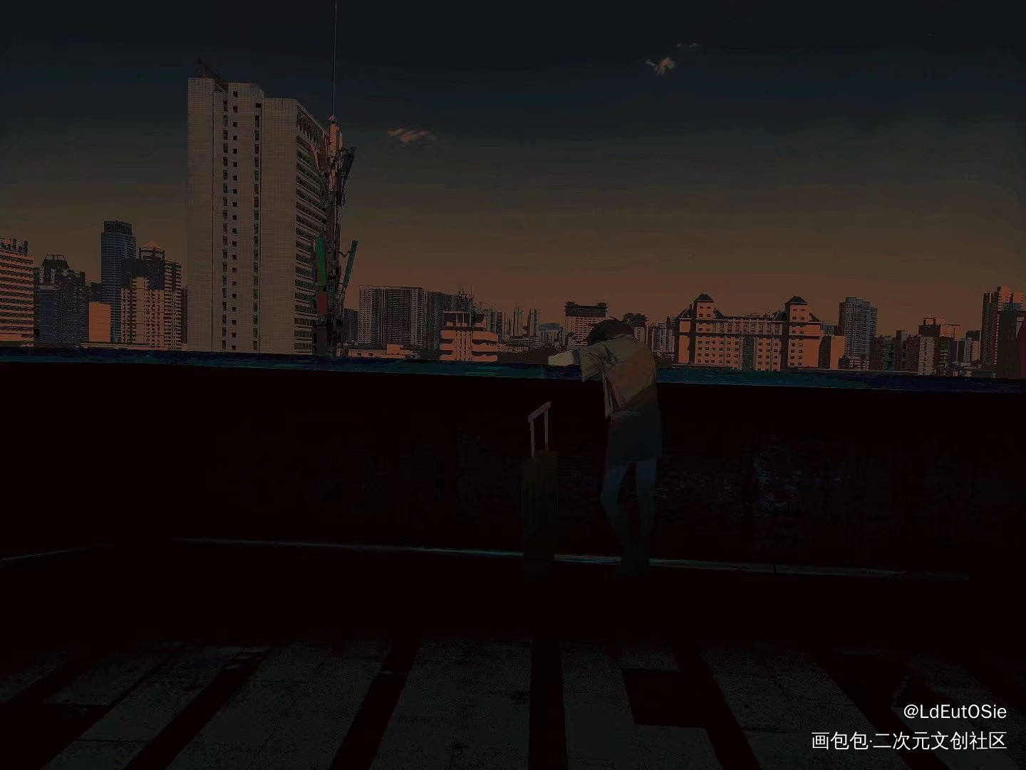 再见_插画原创绘画作品