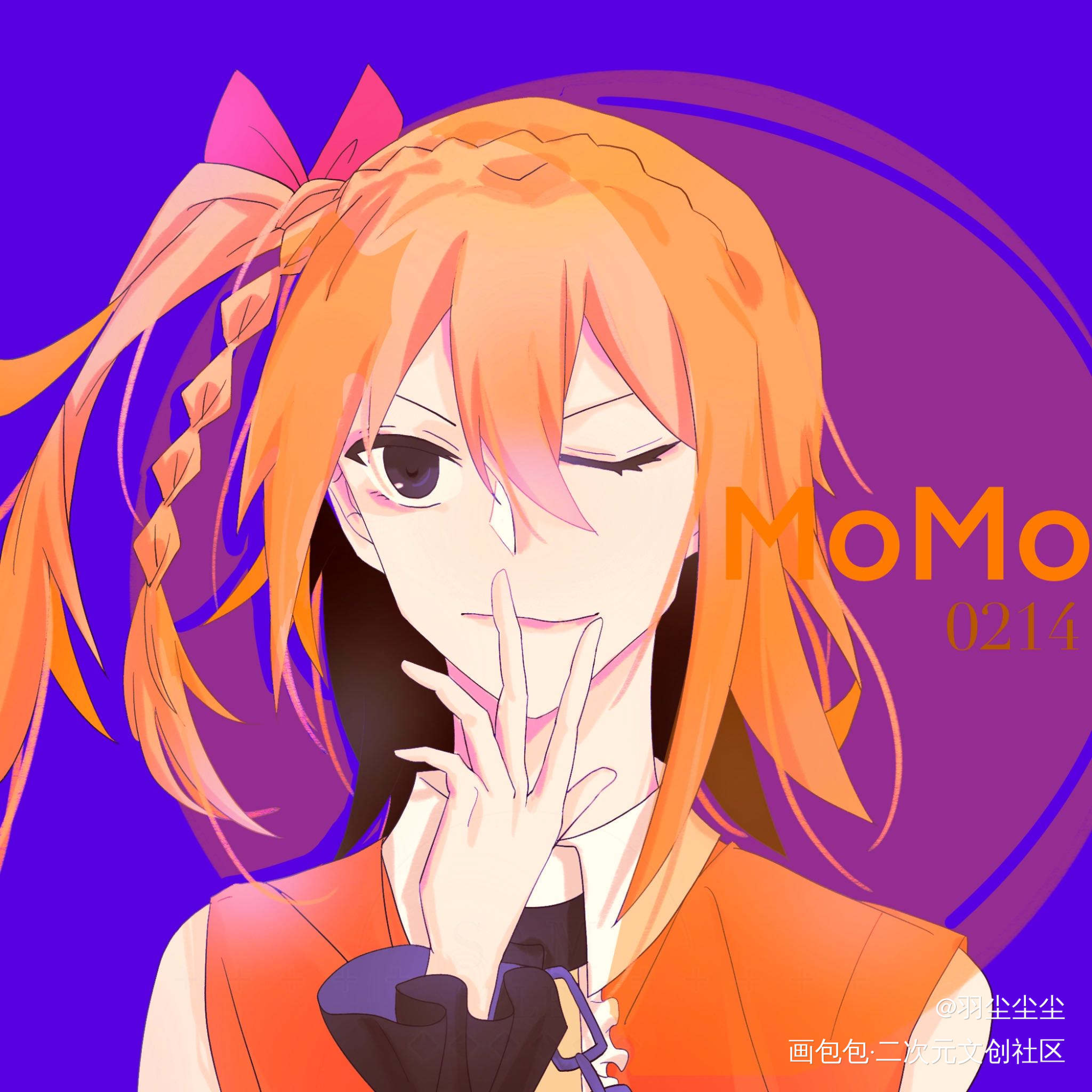 【阳炎】如月momo_阳炎project目隐都市的演绎者如月桃平涂日系头像绘画作品