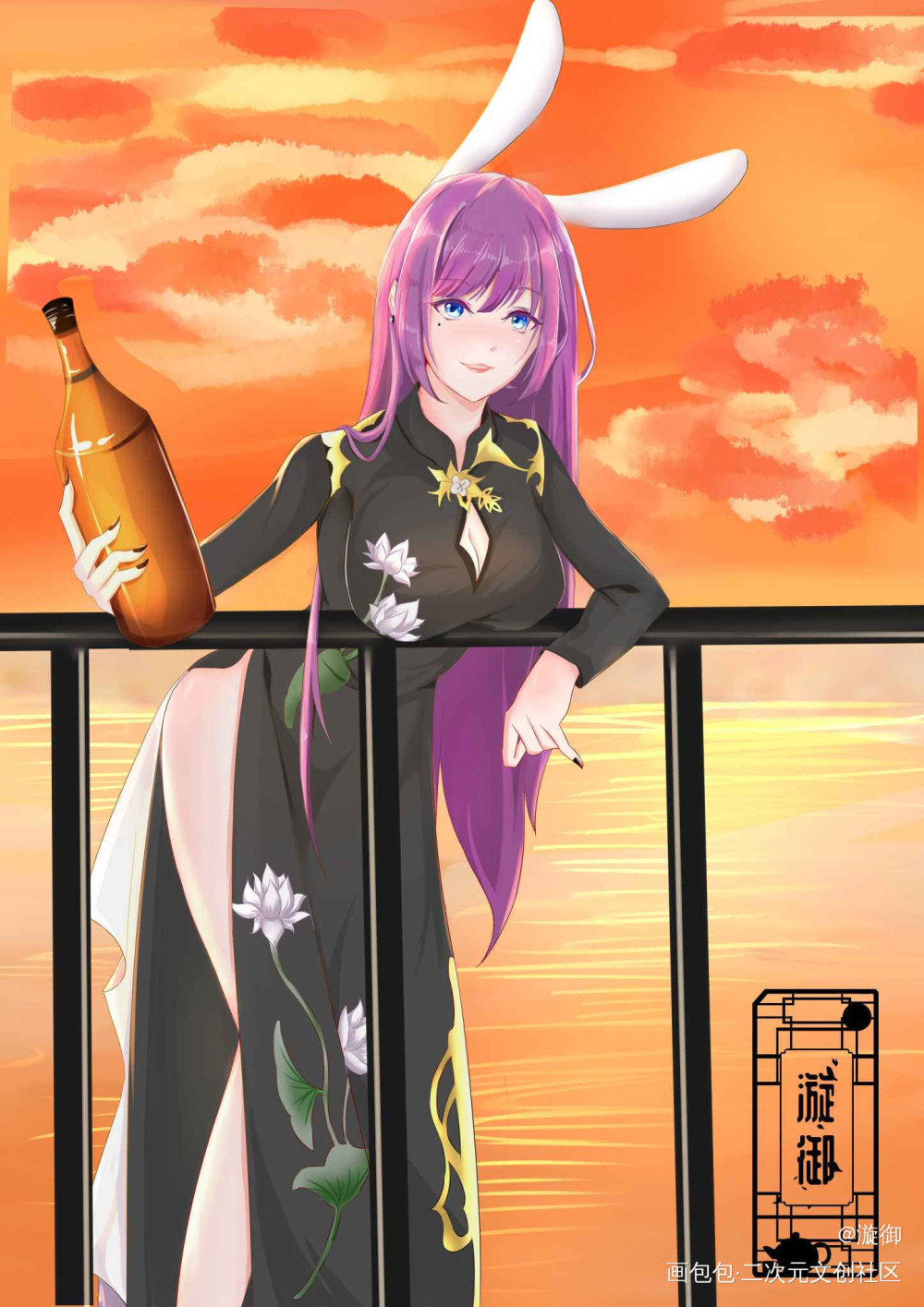 FF14奥黛人女_最终幻想14人女日系我要上首推少女插画原创绘画作品