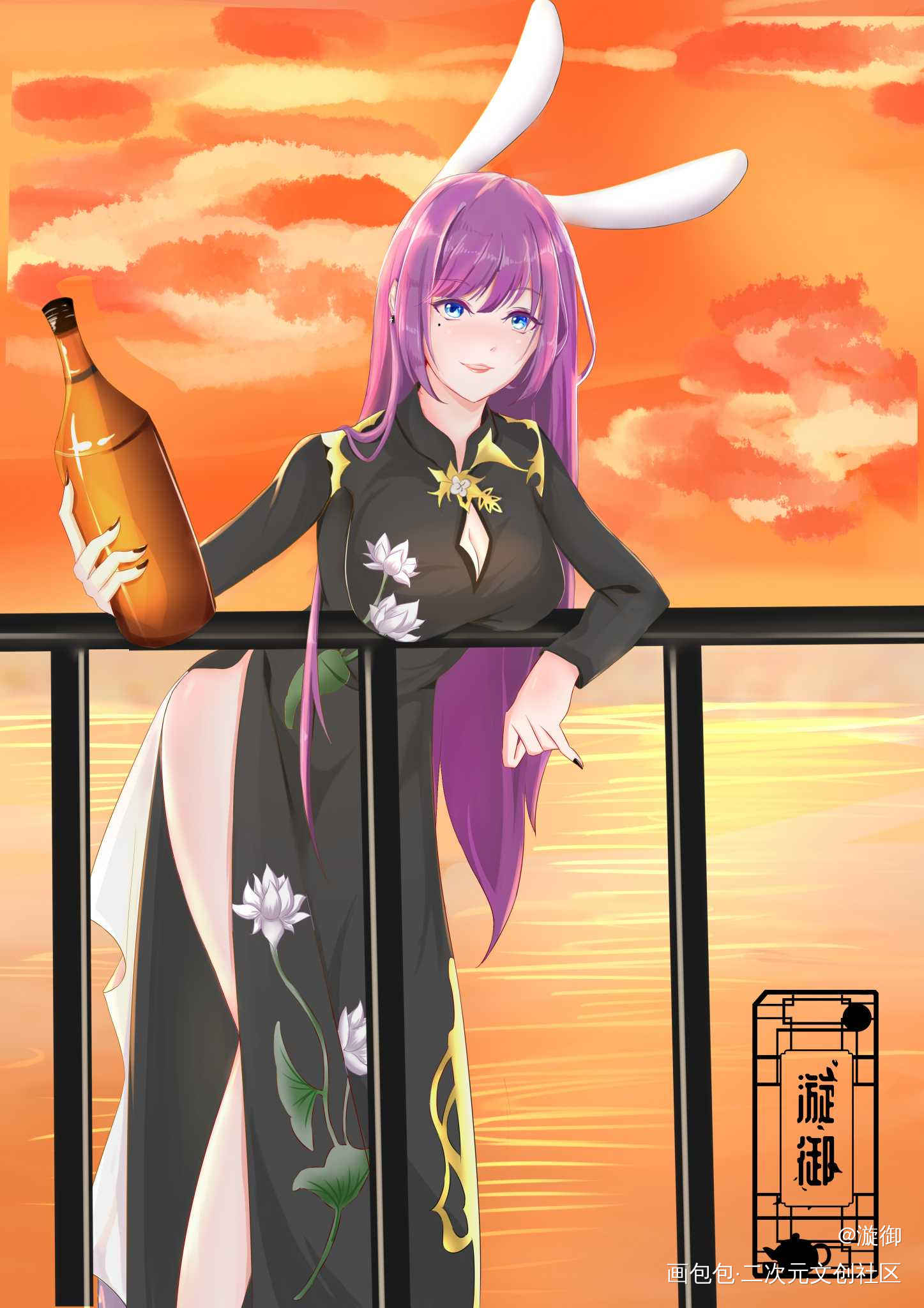 FF14奥黛人女_最终幻想14人女日系我要上首推少女插画原创绘画作品