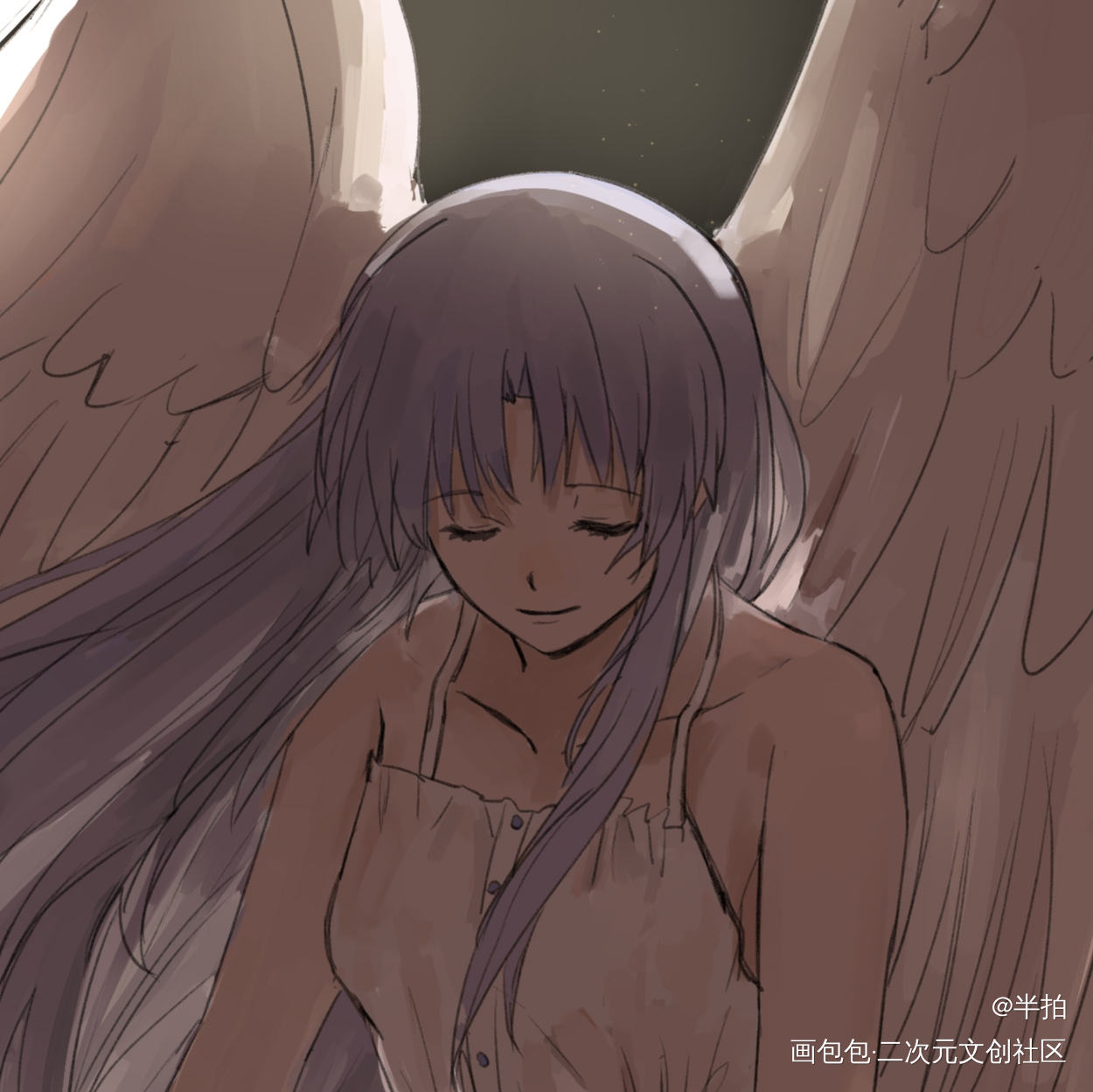 立华奏_立华奏日系头像插画angelbeats绘画作品
