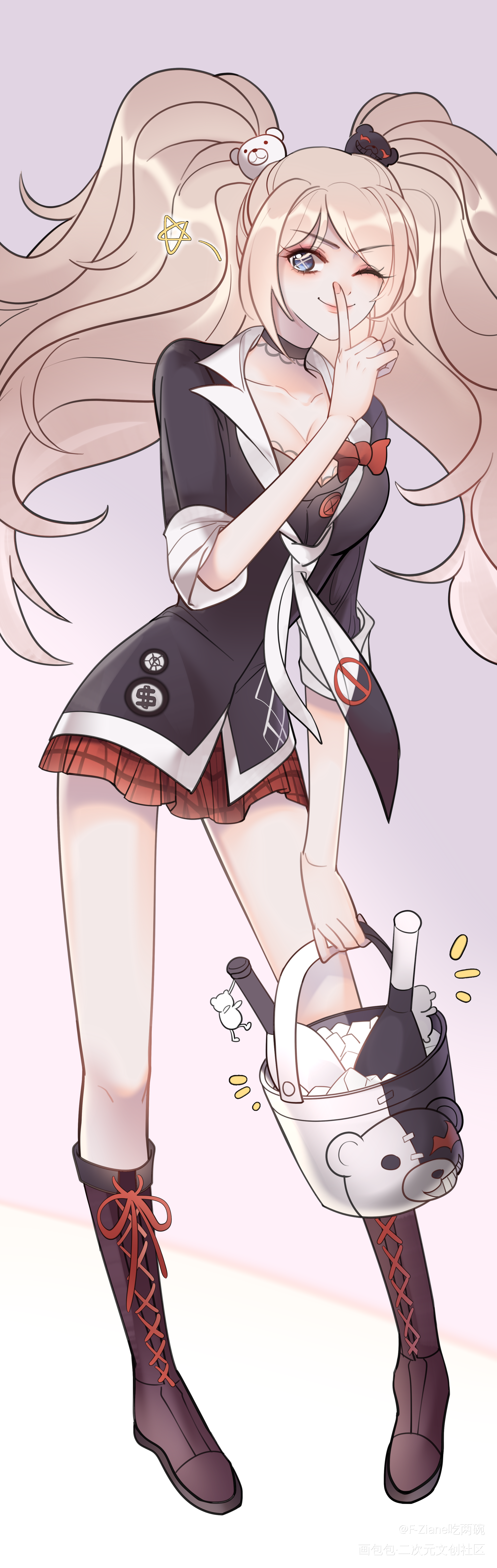 调酒师 江之岛盾子_第五人格调酒师日系头像插画绘画作品