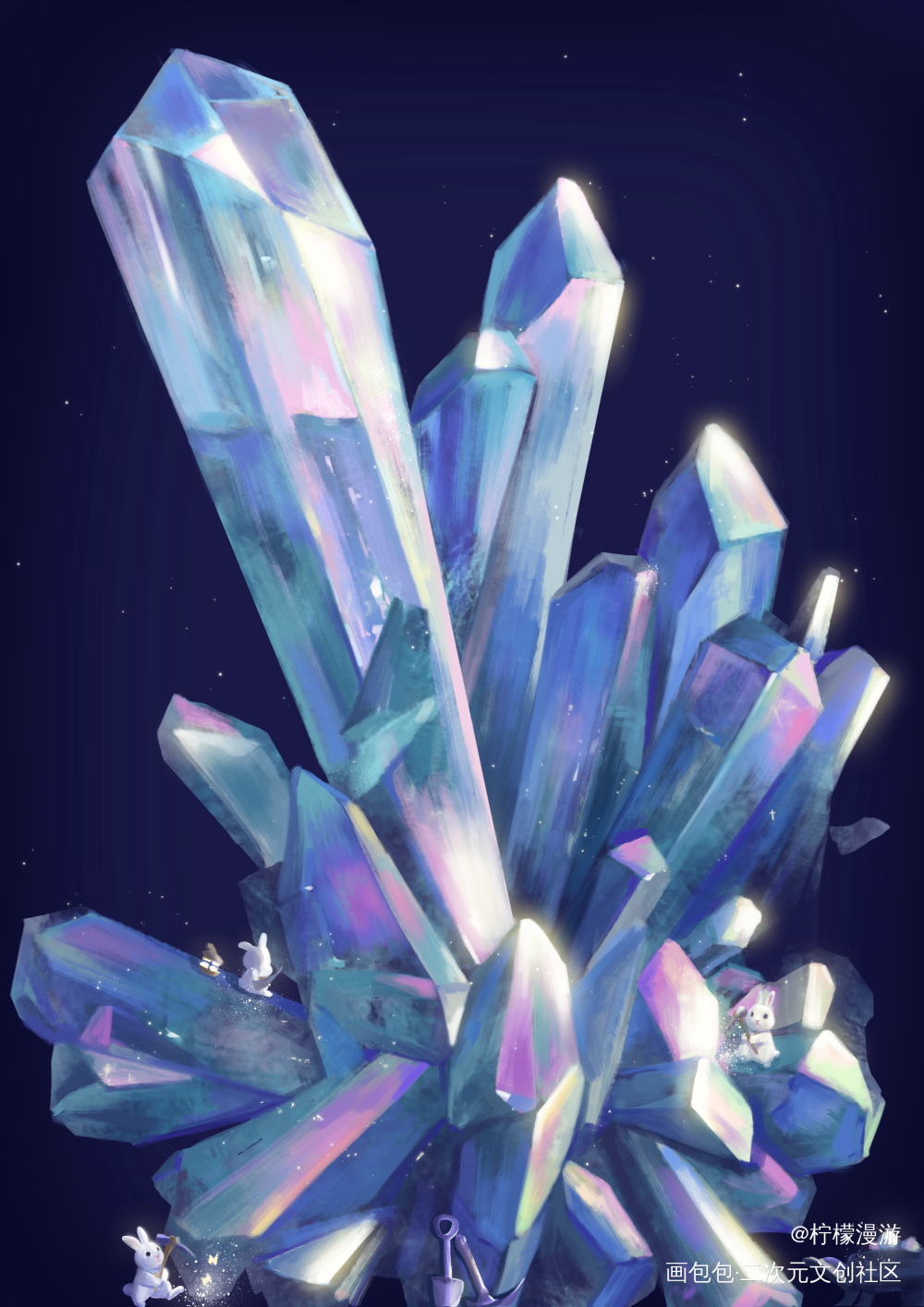 今天要挖满一车矿才能吃胡萝卜_求配文我要上首推插画原创插画板绘插画绘画作品