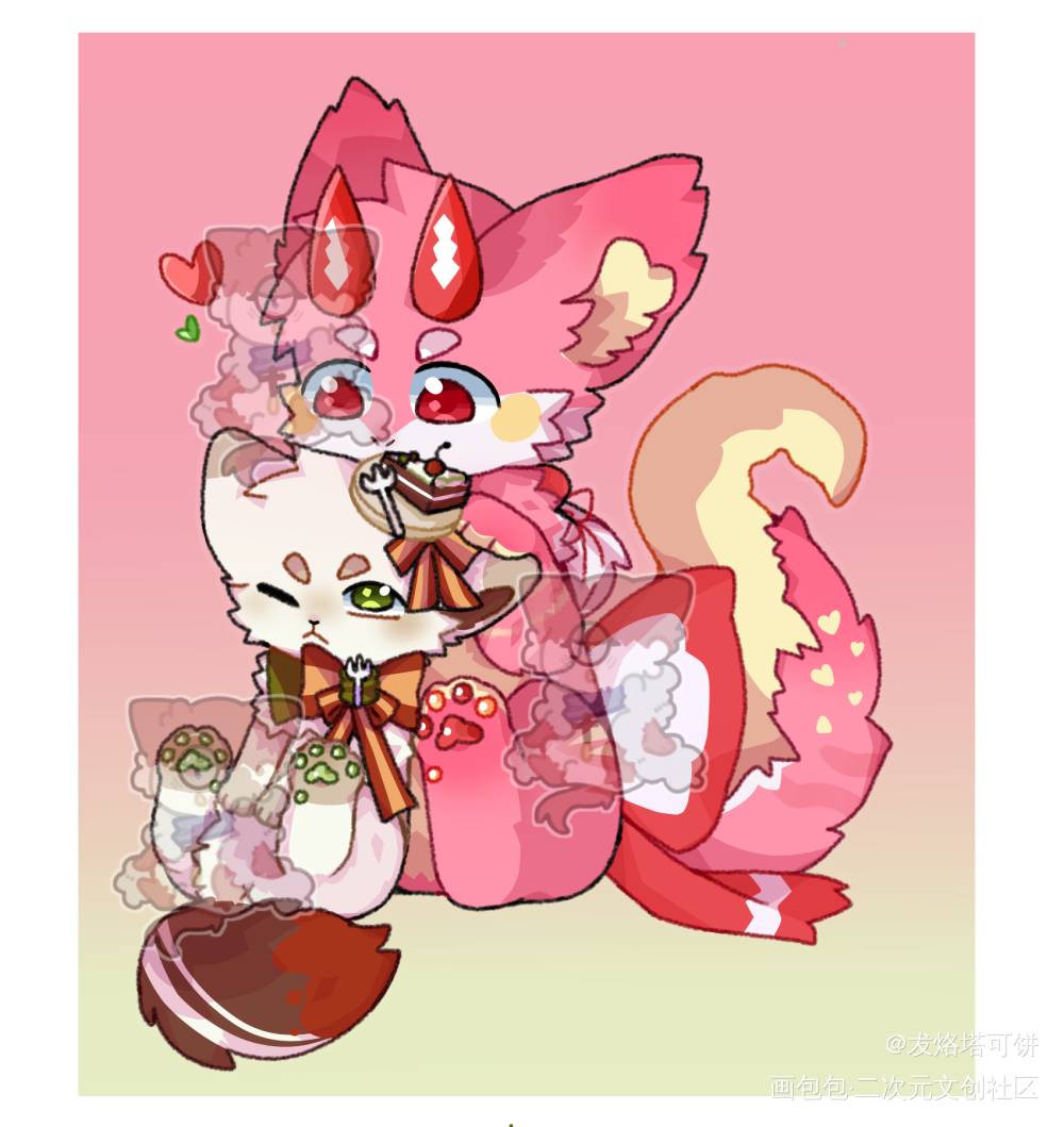 小动物委托搬砖_兽设日系Q版有偿付费委托原创oc绘画作品