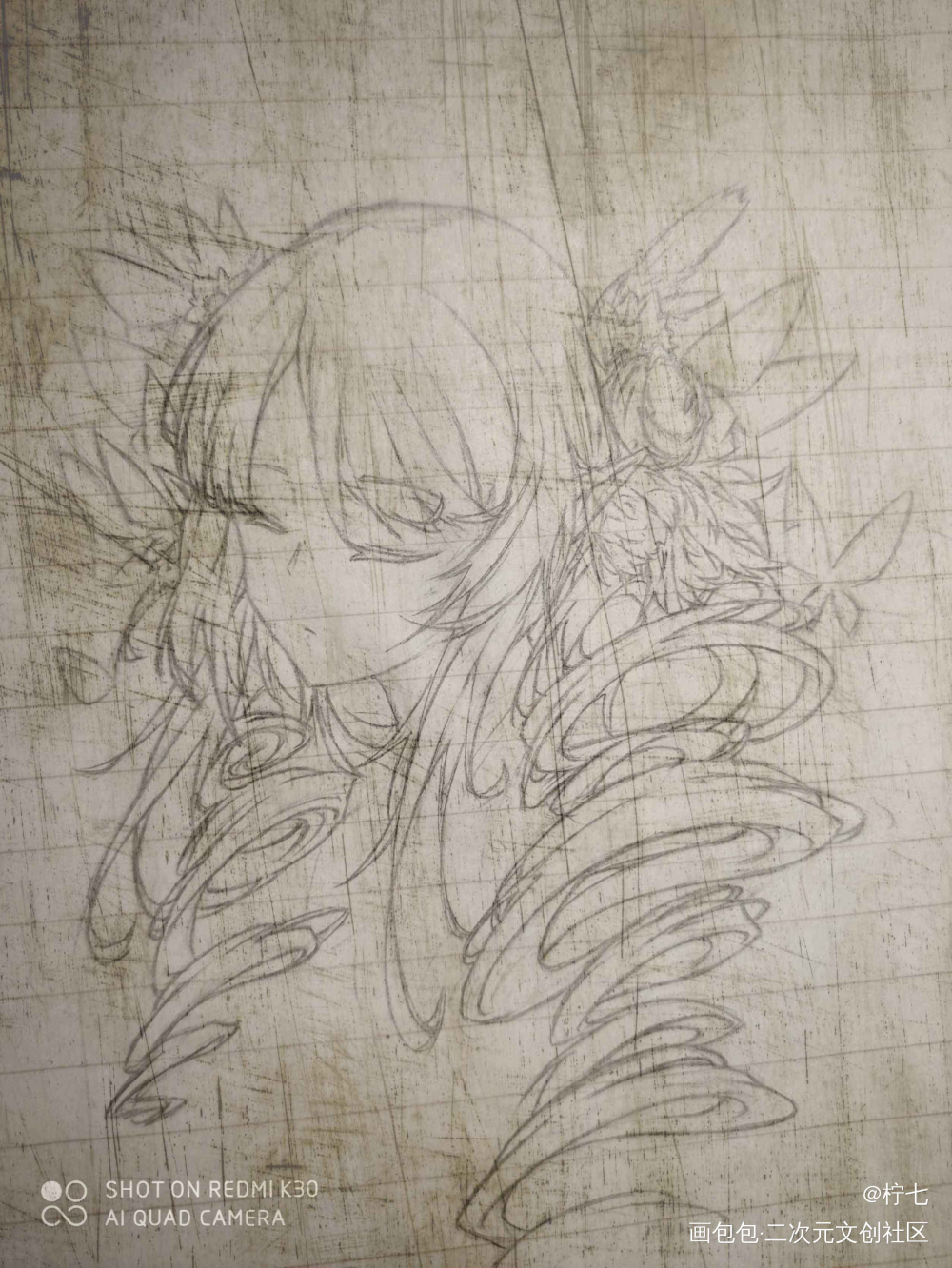 效果背景不错，发了张原图_少女半原创绘画作品