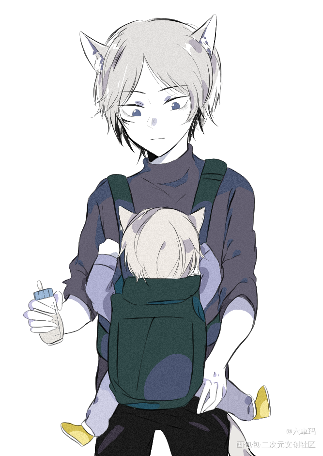 男妈妈_平涂原创ococ绘画作品