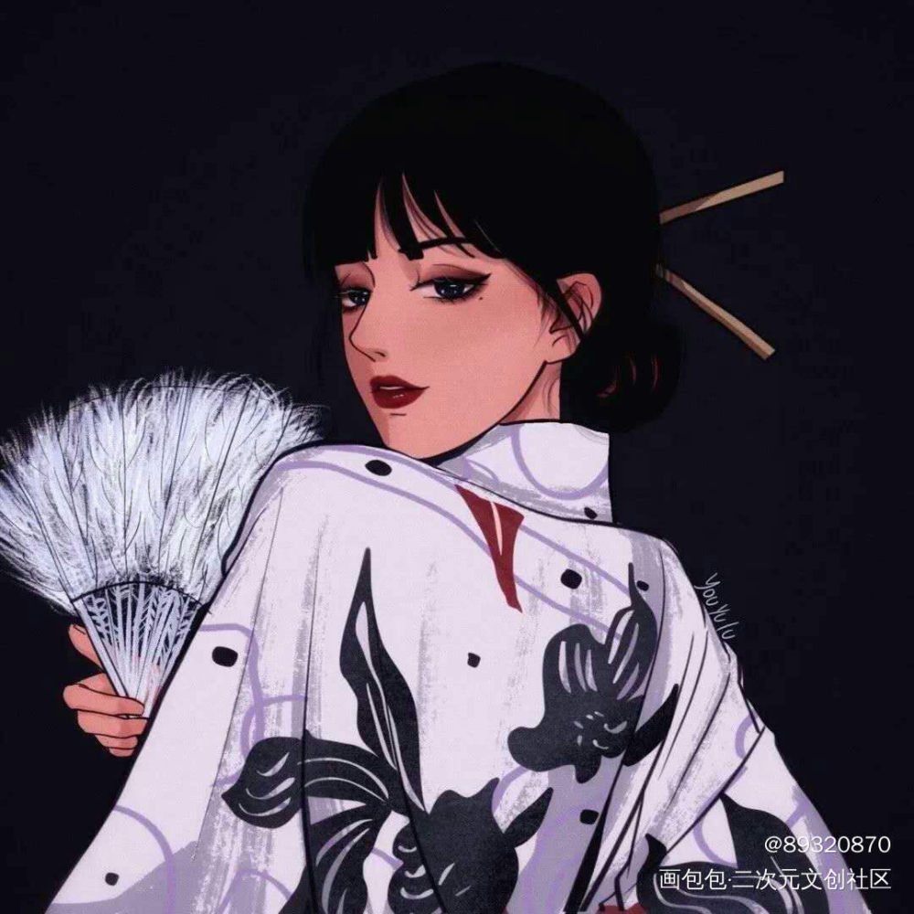 可以当闺蜜头像哦！_夏殇绘画作品