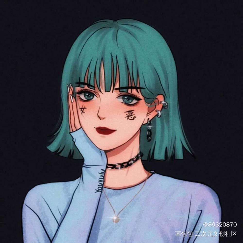 可以当闺蜜头像哦！_夏殇绘画作品
