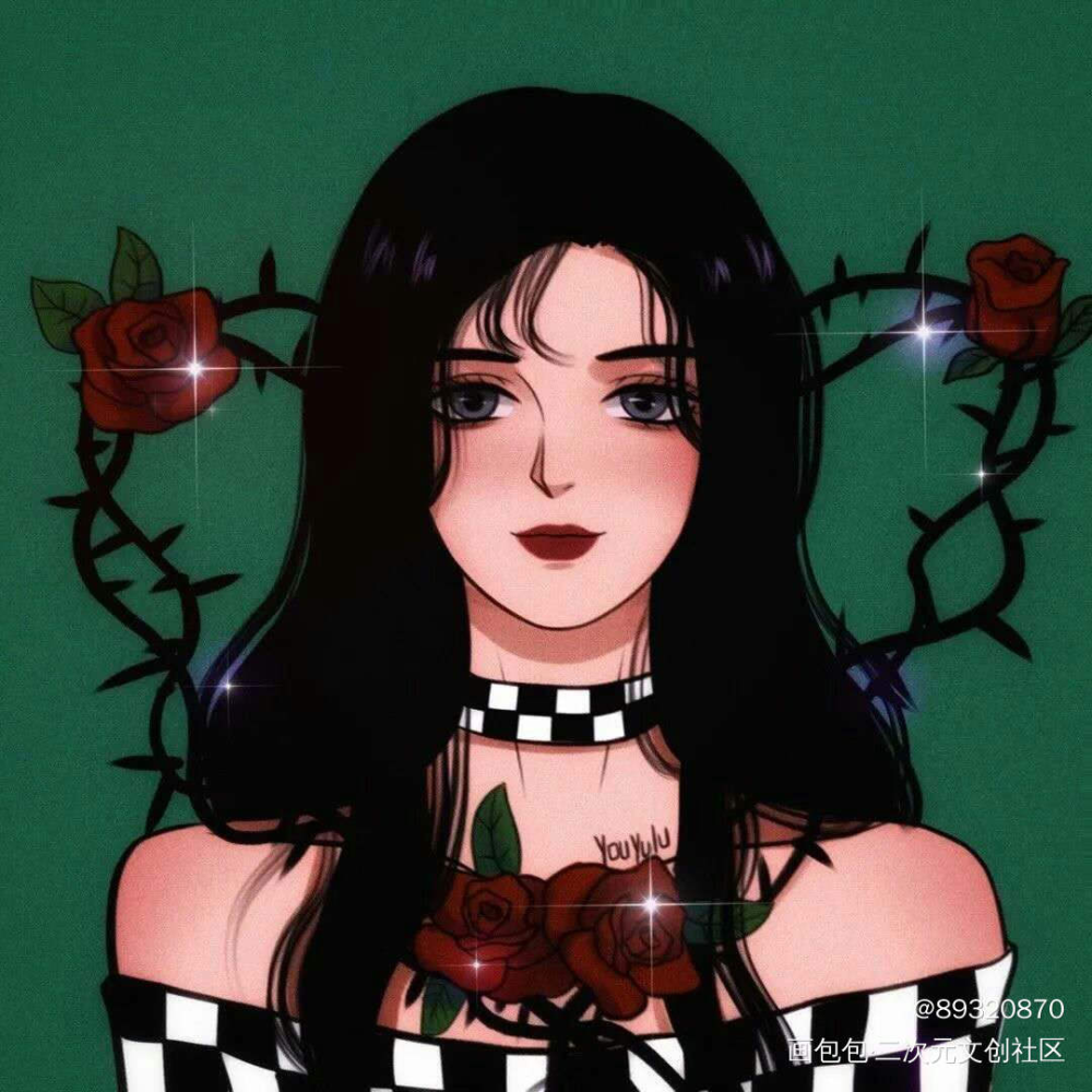 可以当闺蜜头像哦！_夏殇绘画作品