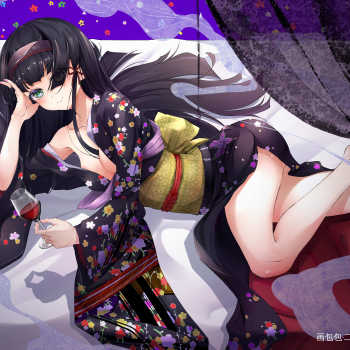 莲华_莲华平涂日系头像插画美少女万华镜绘画作品