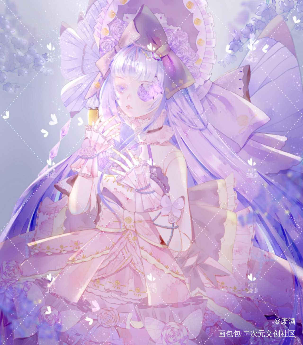客单_平涂日系少女tag头像插画原创绘画作品