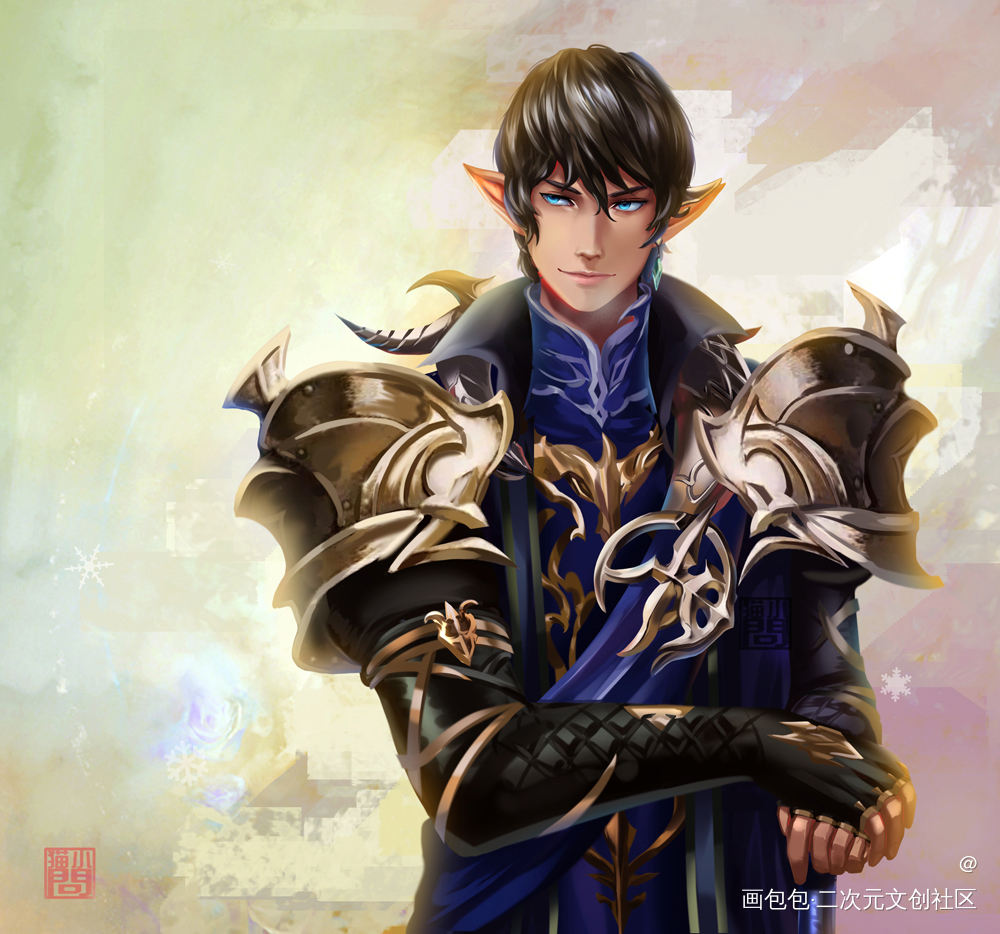 FF14同人-艾默里克_最终幻想14爱美丽艾默里克厚涂头像插画FFXIV绘画作品