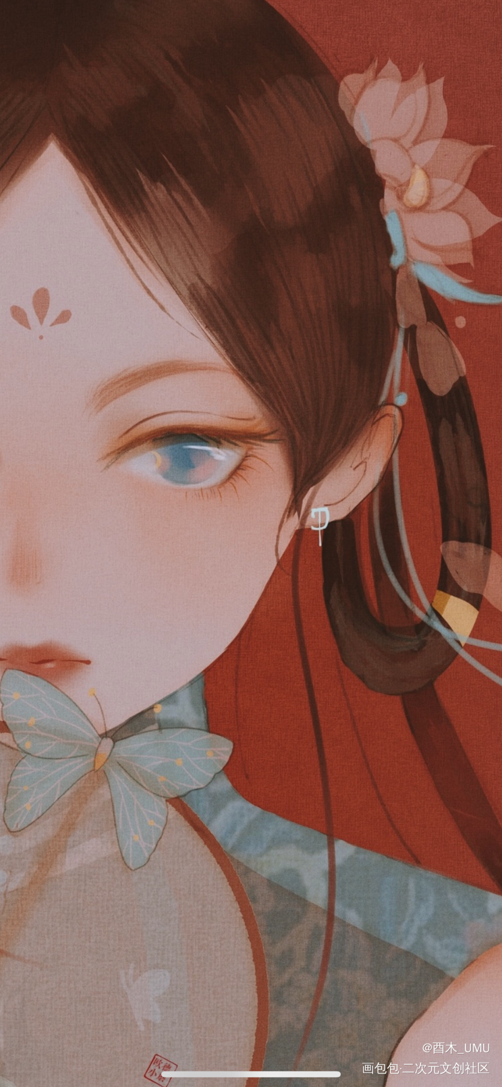 凝脂_国风线稿古风人物平涂我要上首推头像插画bjd酉木绘画作品