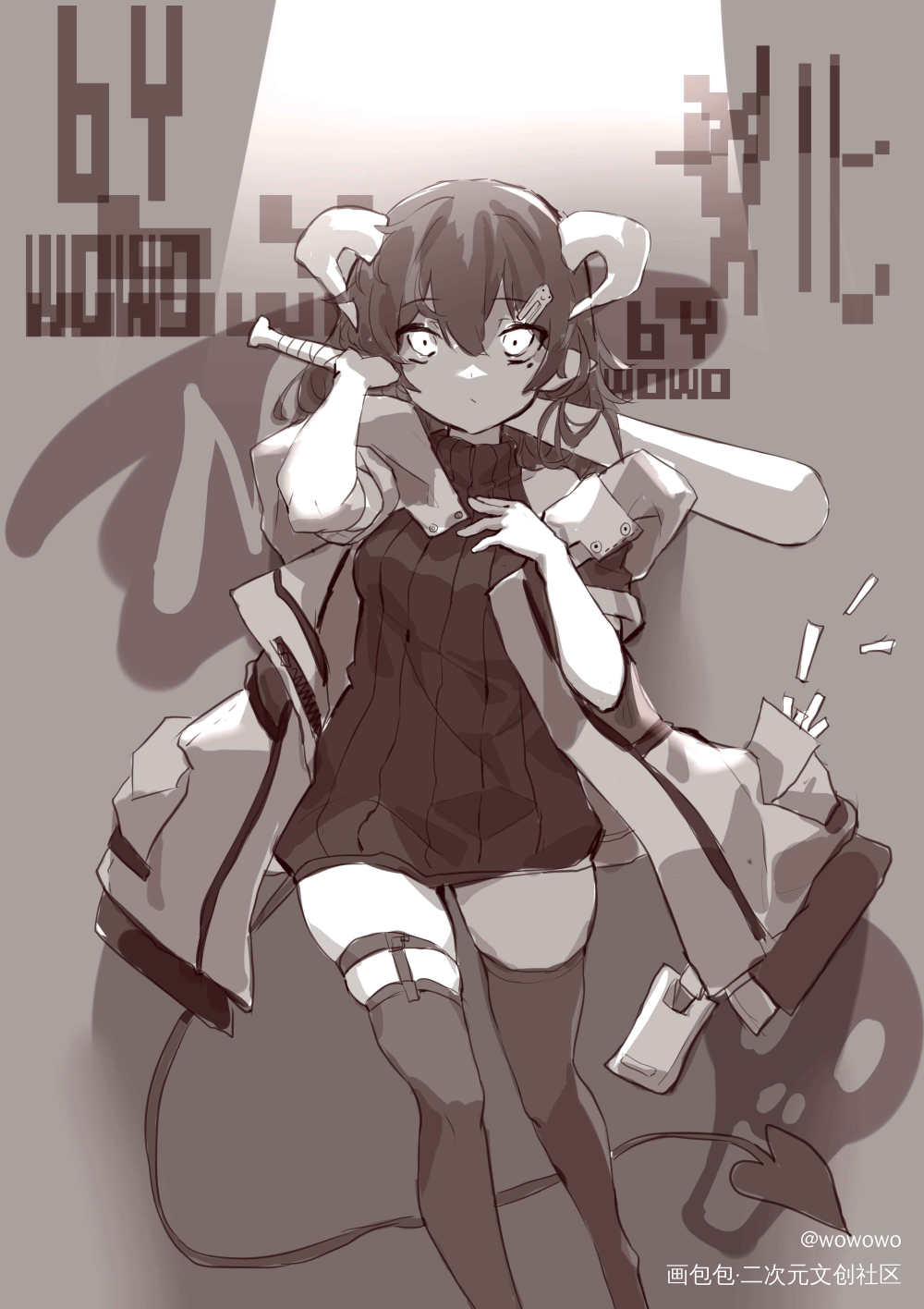 涂鸦，萝莉大魅魔_平涂日系我要上首推插画原创原创oc绘画作品