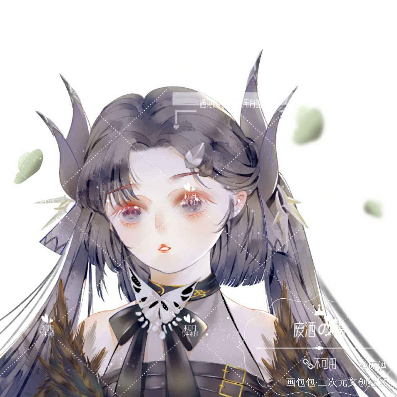 客单_剑网3平涂日系少女tag头像绘画作品