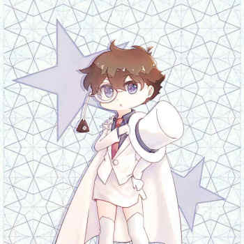 斗斗_名侦探柯南魔术快斗黑羽快斗q版头像绘画作品