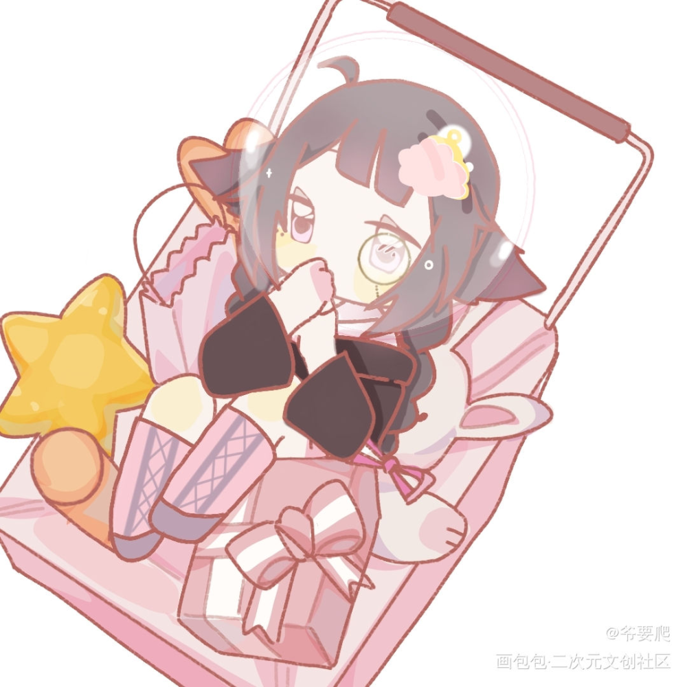 快速用茶纸模板摸了崽崽_willow柳Q版同人原创ocococ绘画作品