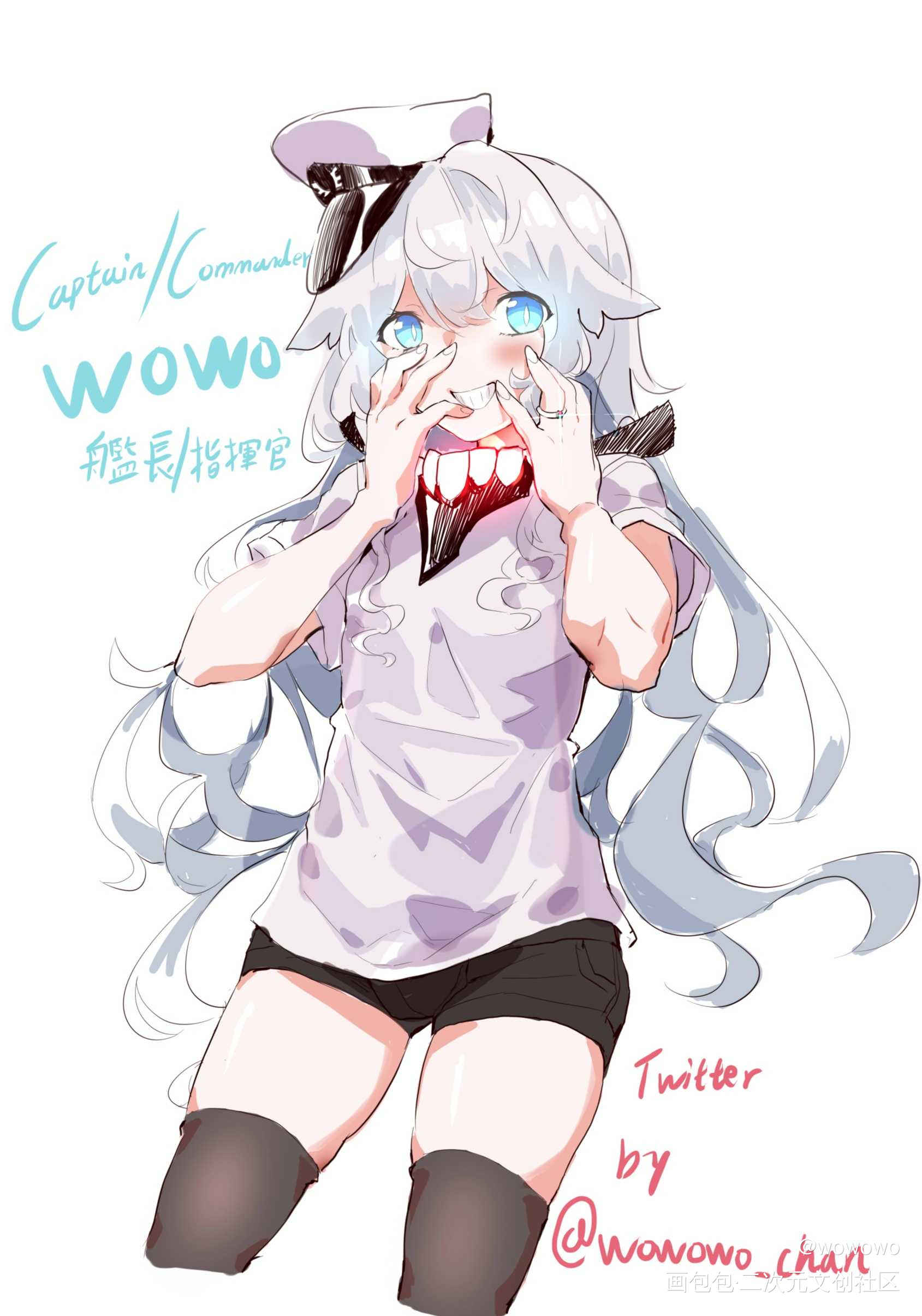 舰长/指挥官wowo（男性_碧蓝航线指挥官舰长平涂日系插画崩坏3rd原创oc绘画作品