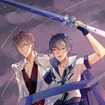 偶像粉丝组 看星星咯_王者荣耀曜李白日系插画绘画作品