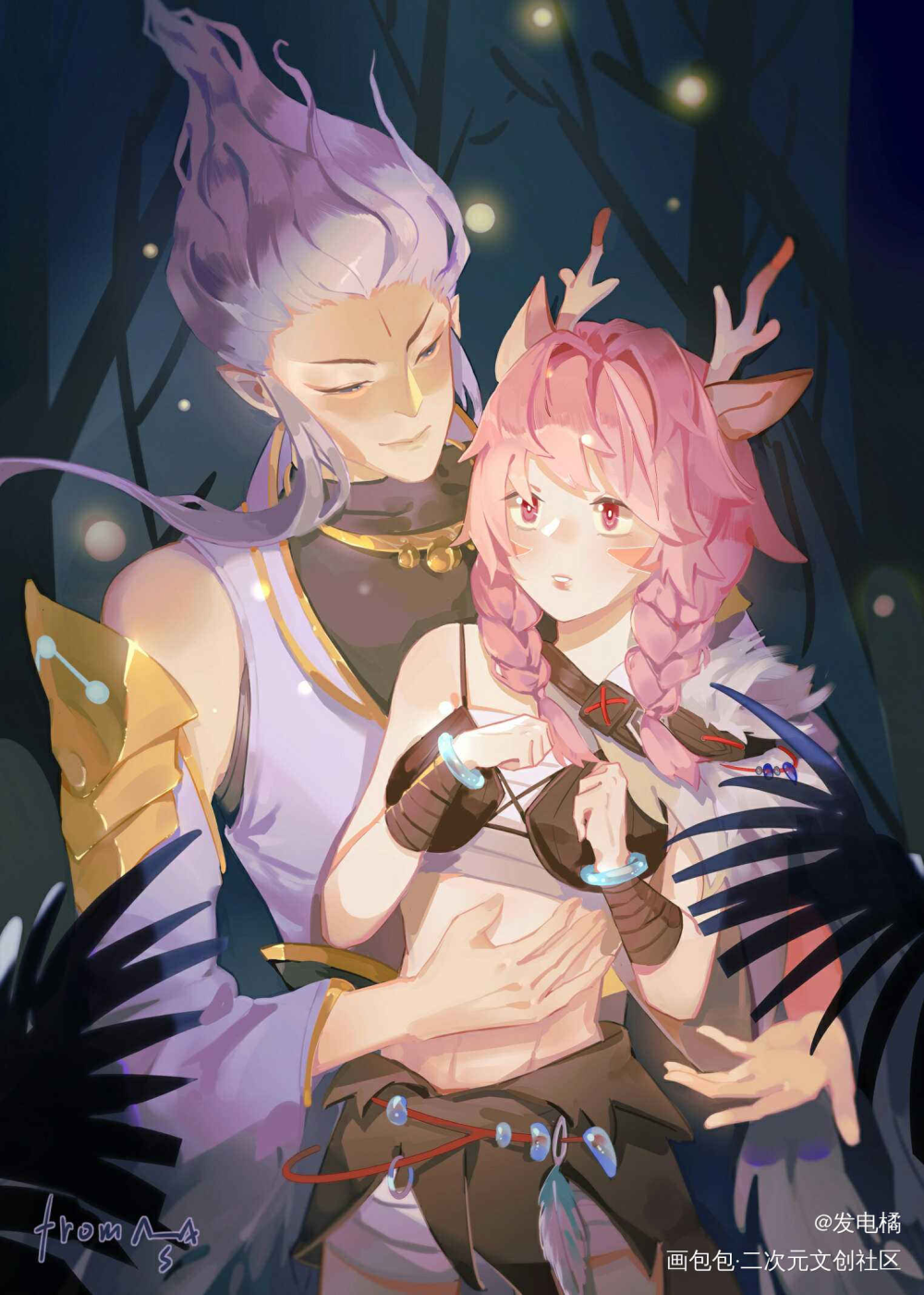云瑶 萤火森林_王者荣耀云中君瑶云瑶日系插画绘画作品