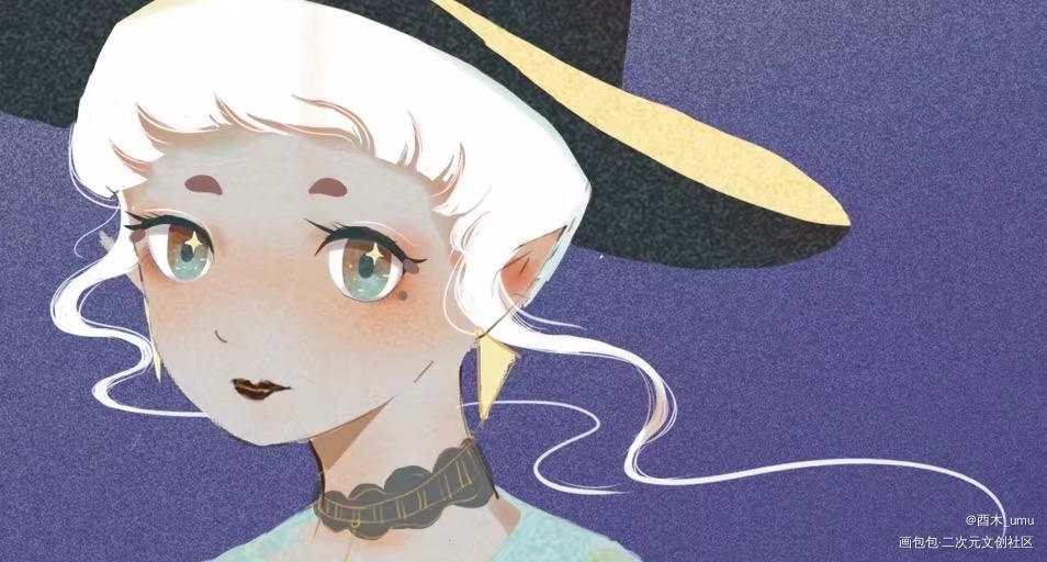 星辰魔女_星辰商业插画立绘赛璐璐平涂日系夜魔女魔法少女我要上首推插画周边设计酉木原创绘画作品