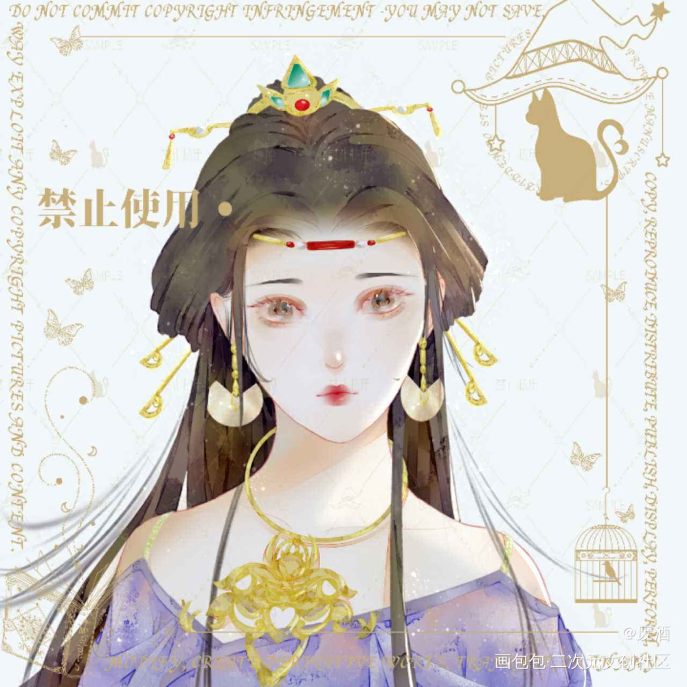 客单_剑网3平涂日系头像同人绘画作品