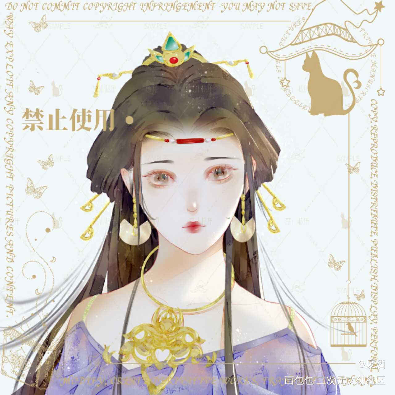 客单_剑网3平涂日系头像同人绘画作品